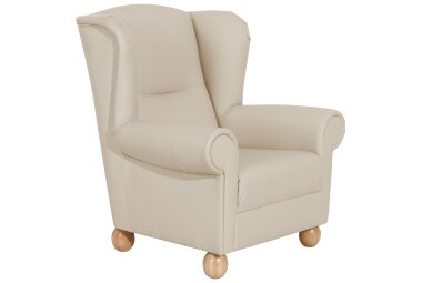 Ohrenbackensessel Kasha Bezug Kunstleder Buche natur /...