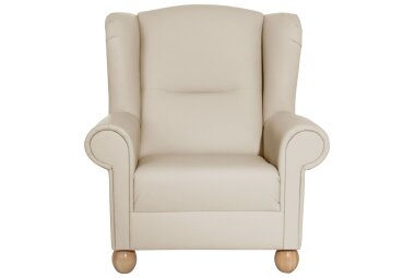 Ohrenbackensessel Kasha Bezug Kunstleder Buche natur /...