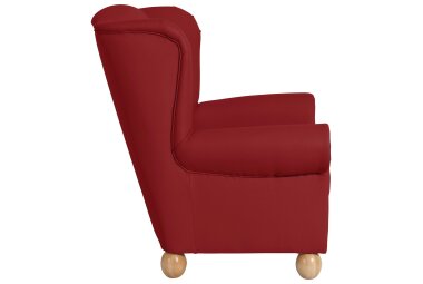 Ohrenbackensessel Kasha Bezug Kunstleder Buche natur / chilli 22289