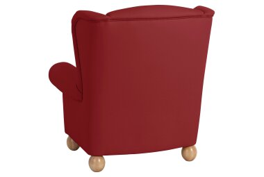 Ohrenbackensessel Kasha Bezug Kunstleder Buche natur / chilli 22289