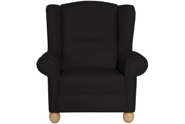 Ohrenbackensessel Kasha Bezug Kunstleder Buche natur / schwarz 22299