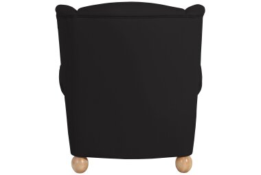 Ohrenbackensessel Kasha Bezug Kunstleder Buche natur / schwarz 22299