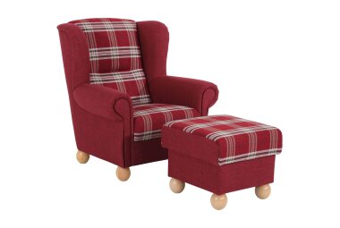 Ohrenbackensessel Kasha Bezug Flachgewebe Buche natur /...