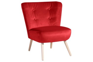 Sessel Kassi Bezug Samtvelours Buche natur / rot 22360