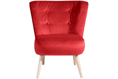 Sessel Kassi Bezug Samtvelours Buche natur / rot 22360