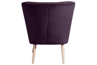 Sessel Kassi Bezug Samtvelours Buche natur / purple 22362