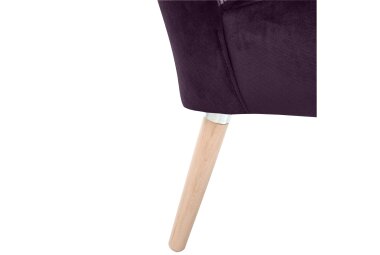 Sessel Kassi Bezug Samtvelours Buche natur / purple 22362
