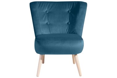 Sessel Kassi Bezug Samtvelours Buche natur / petrol 22364