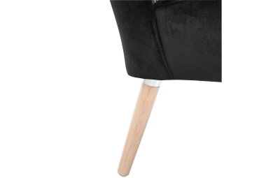 Sessel Kassi Bezug Samtvelours Buche natur / schwarz 22370