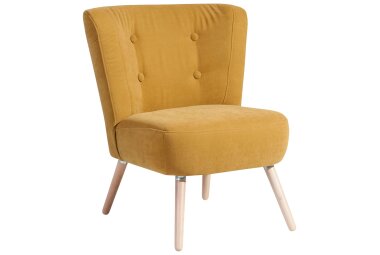 Sessel Kassi Bezug Veloursstoff Buche natur / mais 22381