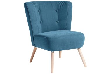 Sessel Kassi Bezug Veloursstoff Buche natur / petrol 22382