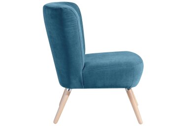 Sessel Kassi Bezug Veloursstoff Buche natur / petrol 22382