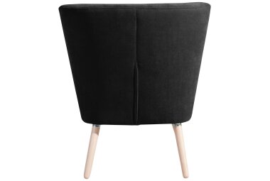 Sessel Kassi Bezug Veloursstoff Buche natur / schwarz 22383