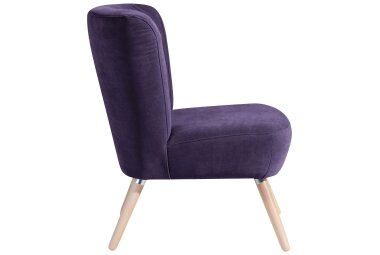 Sessel Kassi Bezug Veloursstoff Buche natur / violett 22389