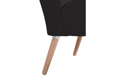 Sessel Kassi Bezug Kunstleder Buche natur / schwarz 22396