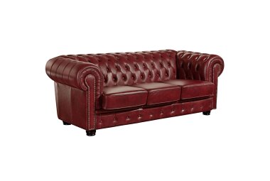 Sofa 3-Sitzer Kath Bezug Wischleder Buche nussbaum dunkel...