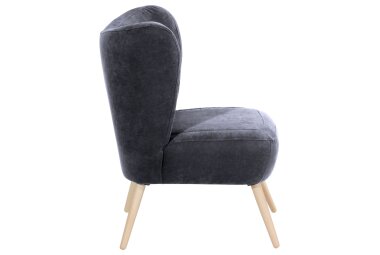 Sessel Kathy Bezug Veloursstoff Buche natur / anthrazit 22642