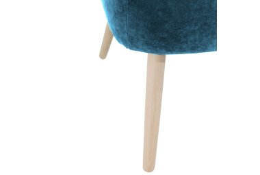 Sessel Kathy Bezug Veloursstoff Buche natur / petrol 22644