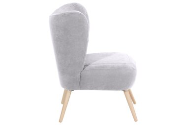 Sessel Kathy Bezug Veloursstoff Buche natur / silber 22645