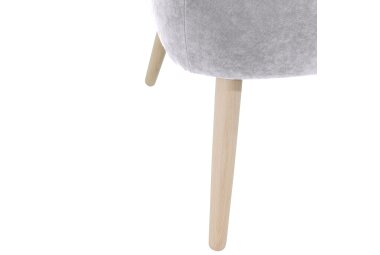 Sessel Kathy Bezug Veloursstoff Buche natur / silber 22645