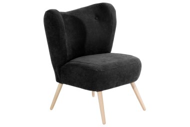 Sessel Kathy Bezug Veloursstoff Buche natur / schwarz 22646