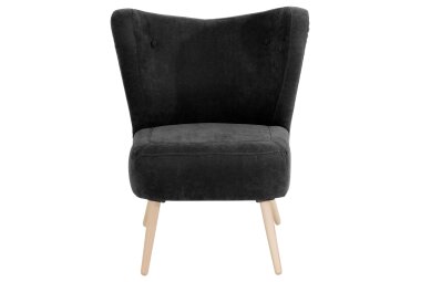 Sessel Kathy Bezug Veloursstoff Buche natur / schwarz 22646