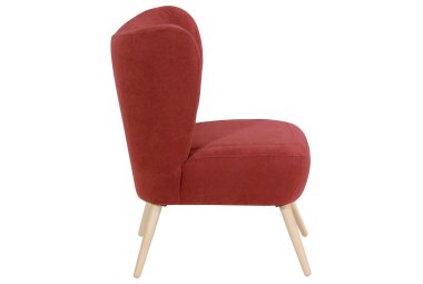 Sessel Kathy Bezug Veloursstoff Buche natur / terracotta 22649