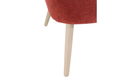 Sessel Kathy Bezug Veloursstoff Buche natur / terracotta 22649