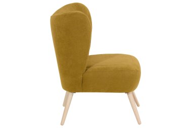 Sessel Kathy Bezug Veloursstoff Buche natur / mais 22650