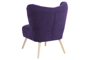 Sessel Kathy Bezug Veloursstoff Buche natur / violett 22651