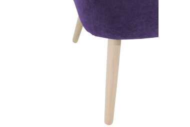 Sessel Kathy Bezug Veloursstoff Buche natur / violett 22651