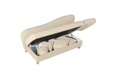 Recamiere mit Armteil rechts klappbar Katia Bezug Flachgewebe Buche natur / beige 22655