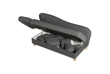 Recamiere mit Armteil links klappbar Katia Bezug Flachgewebe Buche natur / anthrazit 22656