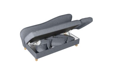 Recamiere mit Armteil rechts klappbar Katia Bezug Flachgewebe Buche natur / denim 22659