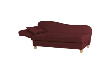 Recamiere mit Armteil links klappbar Katia Bezug Flachgewebe Buche natur / rot 22660