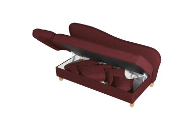 Recamiere mit Armteil links klappbar Katia Bezug Flachgewebe Buche natur / rot 22660