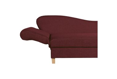 Recamiere mit Armteil links klappbar Katia Bezug Flachgewebe Buche natur / rot 22660