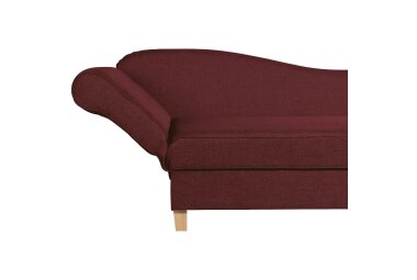 Recamiere mit Armteil links klappbar Katia Bezug Flachgewebe Buche natur / rot 22660