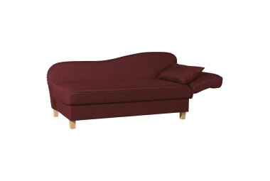 Recamiere mit Armteil rechts klappbar Katia Bezug Flachgewebe Buche natur / rot 22661