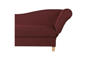 Recamiere mit Armteil rechts klappbar Katia Bezug Flachgewebe Buche natur / rot 22661