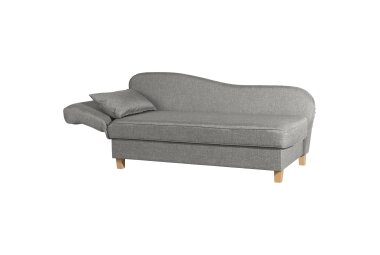 Recamiere mit Armteil links klappbar Katia Bezug Flachgewebe Buche natur / hellgrau 22662