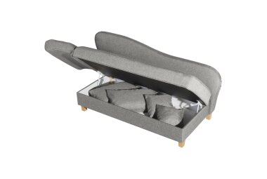 Recamiere mit Armteil links klappbar Katia Bezug Flachgewebe Buche natur / hellgrau 22662