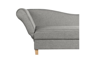 Recamiere mit Armteil links klappbar Katia Bezug Flachgewebe Buche natur / hellgrau 22662