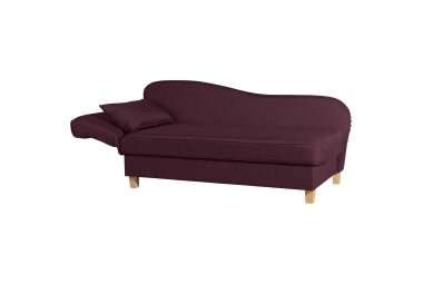 Recamiere mit Armteil links klappbar Katia Bezug Flachgewebe Buche natur / burgund 22664