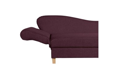 Recamiere mit Armteil links klappbar Katia Bezug Flachgewebe Buche natur / burgund 22664