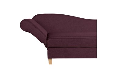Recamiere mit Armteil links klappbar Katia Bezug Flachgewebe Buche natur / burgund 22664