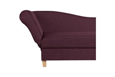 Recamiere mit Armteil links klappbar Katia Bezug Flachgewebe Buche natur / burgund 22664