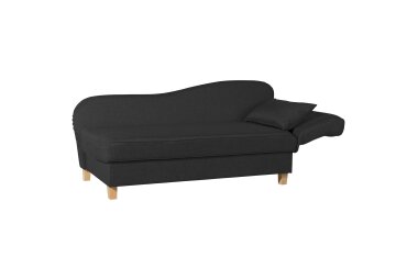 Recamiere mit Armteil rechts klappbar Katia Bezug Flachgewebe Buche natur / schwarz 22667