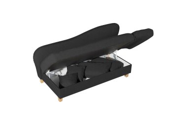 Recamiere mit Armteil rechts klappbar Katia Bezug Flachgewebe Buche natur / schwarz 22667