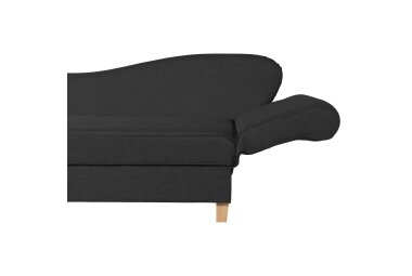Recamiere mit Armteil rechts klappbar Katia Bezug Flachgewebe Buche natur / schwarz 22667